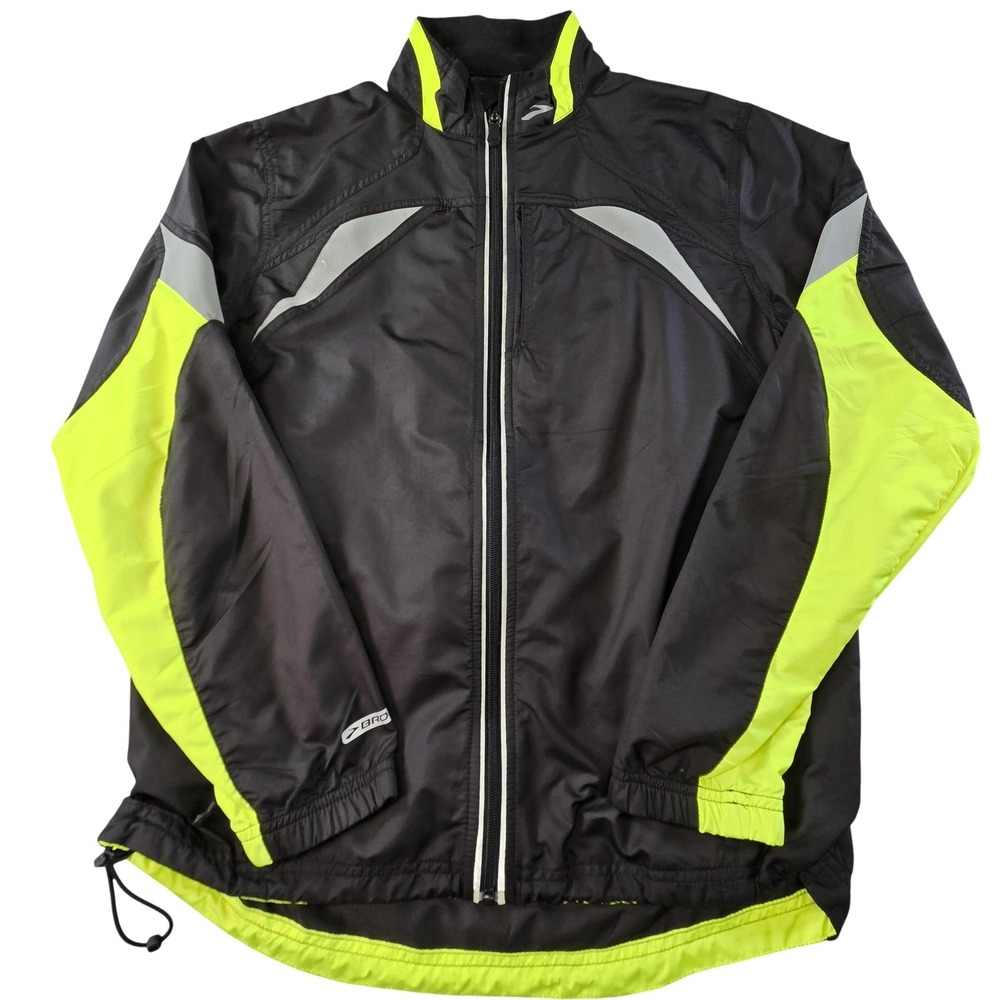 Brooks Jacket Mens‎ S Black Nightlife Windbreaker Reflective Running Jogging